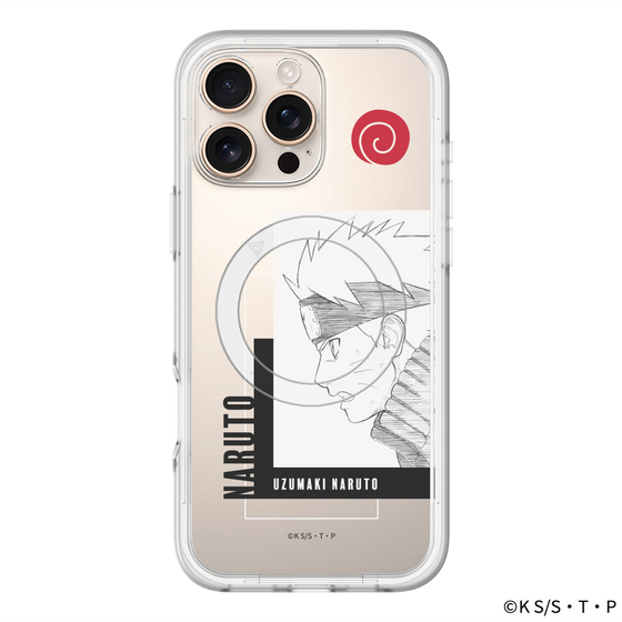 スリムプロテクションプレミアムケース with MagSafe［ NARUTO -ナルト- 疾風伝 - うずまきナルト - 線画 ］