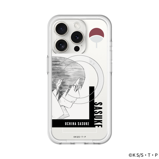 スリムプロテクションプレミアムケース with MagSafe［ NARUTO-ナルト- 疾風伝 - うちはサスケ - 線画 ］