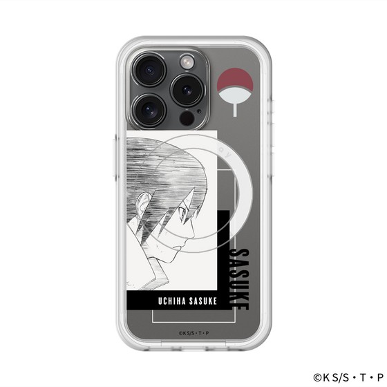 スリムプロテクションプレミアムケース with MagSafe［ NARUTO -ナルト- 疾風伝 - うちはサスケ - 線画 ］