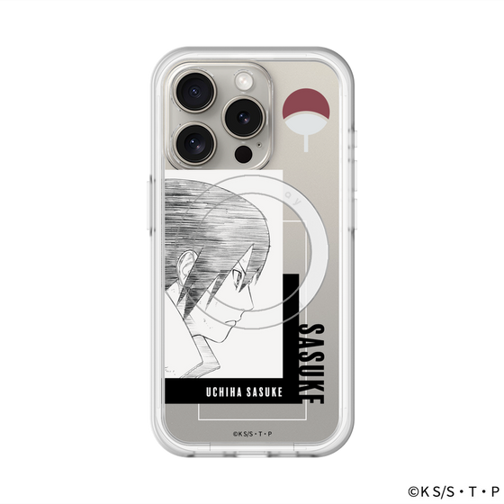 スリムプロテクションプレミアムケース with MagSafe［ NARUTO -ナルト- 疾風伝 - うちはサスケ - 線画 ］