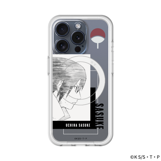 スリムプロテクションプレミアムケース with MagSafe［ NARUTO -ナルト- 疾風伝 - うちはサスケ - 線画 ］