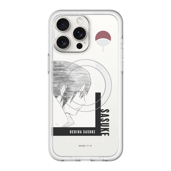 スリムプロテクションプレミアムケース with MagSafe［ NARUTO -ナルト- 疾風伝 - うちはサスケ - 線画 ］
