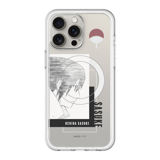 スリムプロテクションプレミアムケース with MagSafe［ NARUTO -ナルト- 疾風伝 - うちはサスケ - 線画 ］
