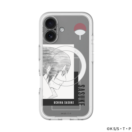 スリムプロテクションプレミアムケース with MagSafe［ NARUTO -ナルト- 疾風伝 - うちはサスケ - 線画 ］