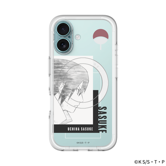 スリムプロテクションプレミアムケース with MagSafe［ NARUTO -ナルト- 疾風伝 - うちはサスケ - 線画 ］