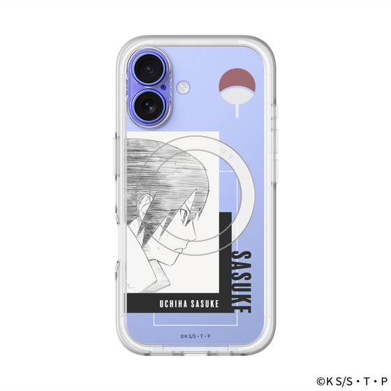スリムプロテクションプレミアムケース with MagSafe［ NARUTO -ナルト- 疾風伝 - うちはサスケ - 線画 ］