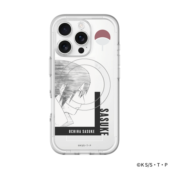 スリムプロテクションプレミアムケース with MagSafe［ NARUTO-ナルト- 疾風伝 - うちはサスケ - 線画 ］