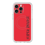 スリムプロテクションプレミアムケース with MagSafe［ SUPER PRIVATE - ロゴ - Red&Black ］
