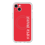 スリムプロテクションプレミアムケース with MagSafe［ SUPER PRIVATE - ロゴ - Red ］