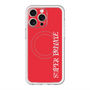 スリムプロテクションプレミアムケース with MagSafe［ SUPER PRIVATE - ロゴ - Red ］