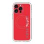 スリムプロテクションプレミアムケース with MagSafe［ SUPER PRIVATE - ロゴ - Red ］