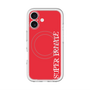 スリムプロテクションプレミアムケース with MagSafe［ SUPER PRIVATE - ロゴ - Red ］