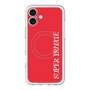スリムプロテクションプレミアムケース with MagSafe［ SUPER PRIVATE - ロゴ - Red ］