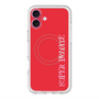 スリムプロテクションプレミアムケース with MagSafe［ SUPER PRIVATE - ロゴ - Red ］