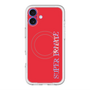 スリムプロテクションプレミアムケース with MagSafe［ SUPER PRIVATE - ロゴ - Red ］