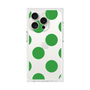 プレミアムスクエアケース［ シンプルドット - Green ］