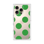 プレミアムスクエアケース［ シンプルドット - Green ］
