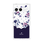 プレミアムスクエアケース［ ツインドットフラワー - Navy ］