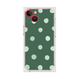 プレミアムスクエアケース［ 水彩ドット・レトロカラー - Green ］