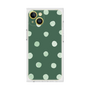 プレミアムスクエアケース［ 水彩ドット・レトロカラー - Green ］