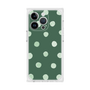 プレミアムスクエアケース［ 水彩ドット・レトロカラー - Green ］