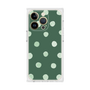 プレミアムスクエアケース［ 水彩ドット・レトロカラー - Green ］