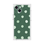プレミアムスクエアケース［ 水彩ドット・レトロカラー - Green ］