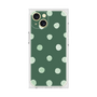 プレミアムスクエアケース［ 水彩ドット・レトロカラー - Green ］