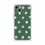 プレミアムスクエアケース［ 水彩ドット・レトロカラー - Green ］