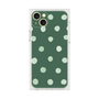プレミアムスクエアケース［ 水彩ドット・レトロカラー - Green ］