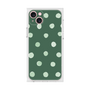 プレミアムスクエアケース［ 水彩ドット・レトロカラー - Green ］