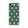 プレミアムスクエアケース［ 水彩ドット・レトロカラー - Green ］