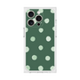 プレミアムスクエアケース［ 水彩ドット・レトロカラー - Green ］