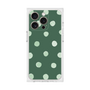 プレミアムスクエアケース［ 水彩ドット・レトロカラー - Green ］
