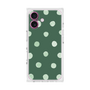 プレミアムスクエアケース［ 水彩ドット・レトロカラー - Green ］