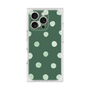 プレミアムスクエアケース［ 水彩ドット・レトロカラー - Green ］