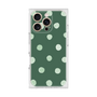 プレミアムスクエアケース［ 水彩ドット・レトロカラー - Green ］