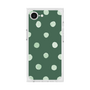 プレミアムスクエアケース［ 水彩ドット・レトロカラー - Green ］