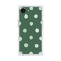 プレミアムスクエアケース［ 水彩ドット・レトロカラー - Green ］