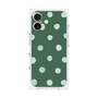 プレミアムスクエアケース［ 水彩ドット・レトロカラー - Green ］