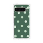 プレミアムスクエアケース［ 水彩ドット・レトロカラー - Green ］