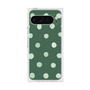 プレミアムスクエアケース［ 水彩ドット・レトロカラー - Green ］