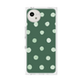 プレミアムスクエアケース［ 水彩ドット・レトロカラー - Green ］