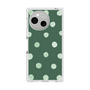 プレミアムスクエアケース［ 水彩ドット・レトロカラー - Green ］