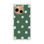 プレミアムスクエアケース［ 水彩ドット・レトロカラー - Green ］