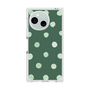 プレミアムスクエアケース［ 水彩ドット・レトロカラー - Green ］
