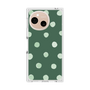 プレミアムスクエアケース［ 水彩ドット・レトロカラー - Green ］