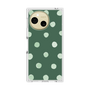 プレミアムスクエアケース［ 水彩ドット・レトロカラー - Green ］