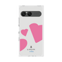 プレミアムスクエアケース［ LANVIN en Bleu Hearts Pink - ランバン ハート ピンク ］