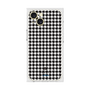 プレミアムスクエアケース［ Houndstooth Pattern Black with LANVIN en Bleu logo- ランバン 千鳥格子柄 ブラック ］
